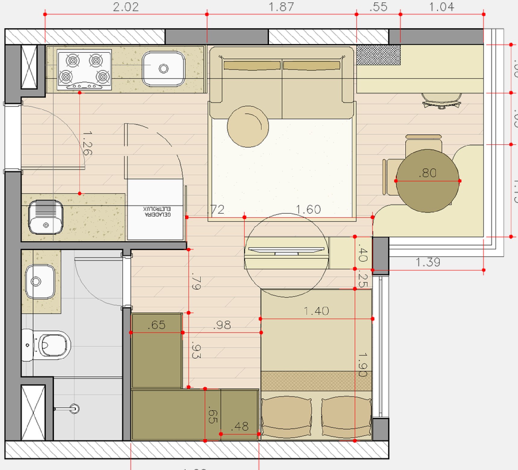 Planta baixa com opção de layout